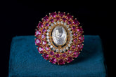 Vintage Pink Ruby Diamond Ring: Exquisite Jewelry by Khaitan Jewels