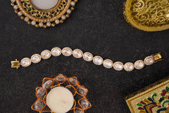 Single Line Polki Bracelet: Exquisite Jewelry by Khaitan Jewels