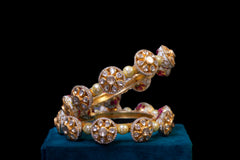 Designer Polki Gold Flower Bangles: Exquisite Jewelry By Khaitan Jewels