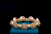 Designer Polki Gold Flower Bangles: Exquisite Jewelry By Khaitan Jewels
