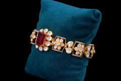 Radiant Ruby Polki Bracelet by Khaitan Jewels