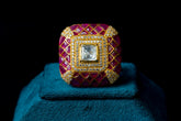 Timeless Ruby Square Ring: Exquisite Jewelry By Khaitan Jewels