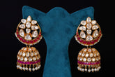 MOON STYLE RED KUNDAN JHUMKA BY KHAITAN JEWELS