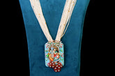 Divine Blue Radha Krishna Silver Pendant by Khaitan Jewels
