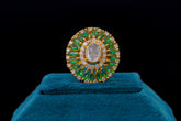 Greenstone Sterling Ring By Khaitan Jewels