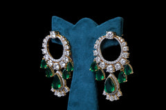 Enchanting Emerald Moissanite Polki Designer Necklace Set: Luxurious Silver Jewelry By Khaitan Jewels