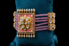 Pink Silver Blossom Bracelet by Khaitan Jewels