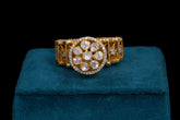 Timeless Luxe: Polki Ring with Diamond Accents By Khaitan Jewels