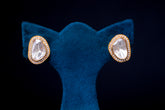 Moonlit Bloom Silver Polki Earrings By Khaitan Jewels
