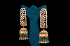 Polki Green Radiance Jhumkas by Khaitan Jewels