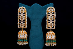Polki Green Radiance Jhumkas by Khaitan Jewels