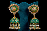 Silver Sage Kundan Earrings by Khaitan Jewels