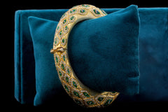 Elegant Silver Peacock Kada Bracelet by Khaitan Jewels