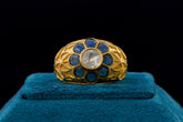 Blue Blossom Gold-Plated Silver Ring By Khaitan Jewels