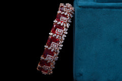Radiant Red Diamond Bangle by Khaitan Jewels