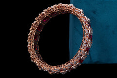 Radiant Red Diamond Bangle by Khaitan Jewels