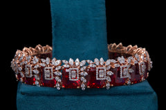 Radiant Red Diamond Bangle by Khaitan Jewels