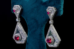 Diamond Frost Elegance Silver Earrings by Khaitan Jewels