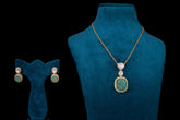 Jade Allure: Polki Green Stone Pendant Necklace by Khaitan Jewels