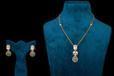 Polki Green Stone Necklace by Khaitan Jewels