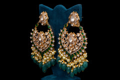 Emerald Elegance Polki Earrings by Khaitan Jewels