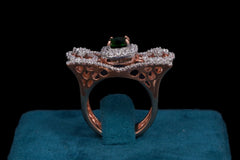 Serene Greenstone Diamond Ring By Khaitan Jewels