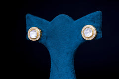 Classic Polki Earrings in Silver By Khaitan Jewels