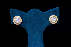 Classic Polki Earrings in Silver By Khaitan Jewels