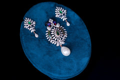 Elysian Petal Peacock Pendant Set By Khaitan Jewels