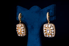 Silver Polki Dangle Earrings By Khaitan Jewels
