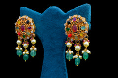 Navratna Polki Glow Necklace Set By Khaitan Jewels