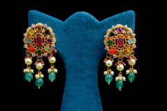 Navratna Polki Glow Necklace Set By Khaitan Jewels