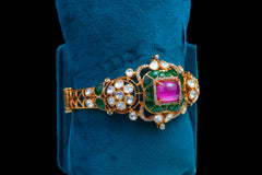 Meenakari Polki Bracelet By Khaitan Jewels