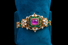 Meenakari Polki Bracelet By Khaitan Jewels