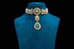 Kundan Choker with Emerald Drops By Khaitan Jewels