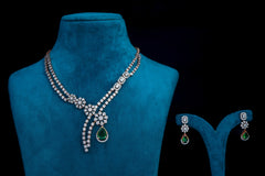 Evergreen Glow Diamond Necklace Set By Khaitan Jewels