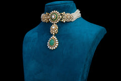 Kundan Choker with Emerald Drops By Khaitan Jewels