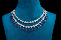 Sapphire Mist Necklace Set By Khaitan Jewels