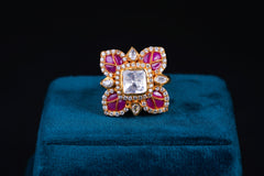 Petal Whisper Polki Ring By Khaitan Jewels