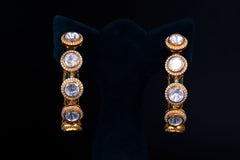 Reversible Green & White Polki Earrings By Khaitan Jewels