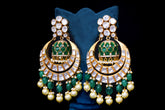 Jade Crescent Polki Jhoomar Chandbalis By Khaitan Jewels