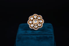 Radiant Bloom Polki Cocktail Ring By Khaitan Jewels