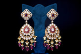 Rose Cascade Polki Dangler Earrings By Khaitan Jewels
