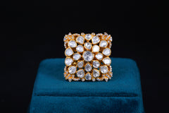 Imperial Grid Polki Cluster Ring By Khaitan Jewels