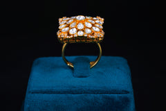 Imperial Grid Polki Cluster Ring By Khaitan Jewels