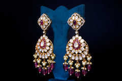 Rose Cascade Polki Dangler Earrings By Khaitan Jewels