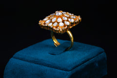Imperial Grid Polki Cluster Ring By Khaitan Jewels