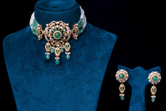 Emerald Bloom Polki Set By Khaitan Jewels