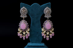Pink Bridal Necklace Set: Exquisite 18KT Gold Plated Jewelry by Khaitan Jewels