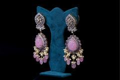 Pink Bridal Necklace Set: Exquisite 18KT Gold Plated Jewelry by Khaitan Jewels